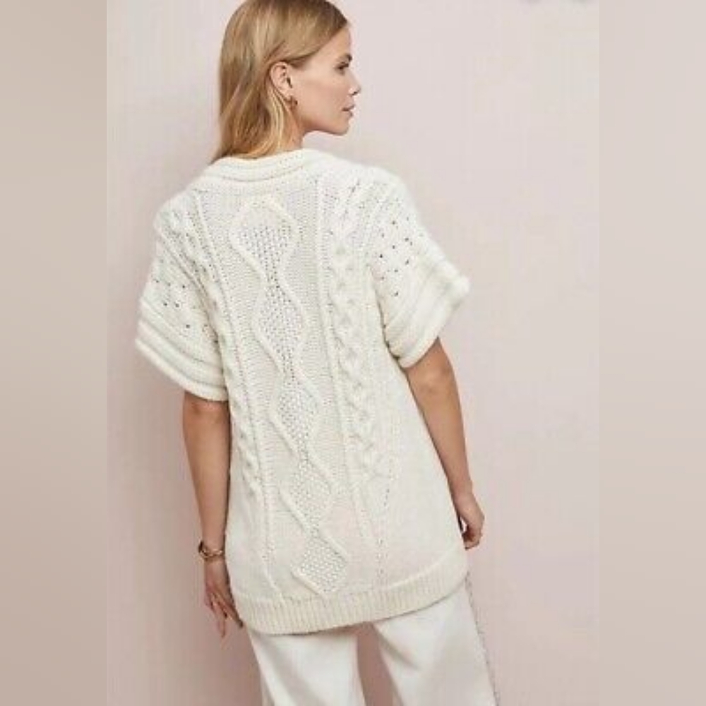 Savida Oatmeal Cable Knit Sweater/Tunic/ Dress